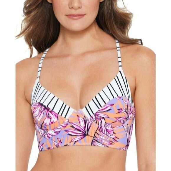 Salt + Cove XS Hawaii Floral Bikini Top 962 - Picture 1 of 6